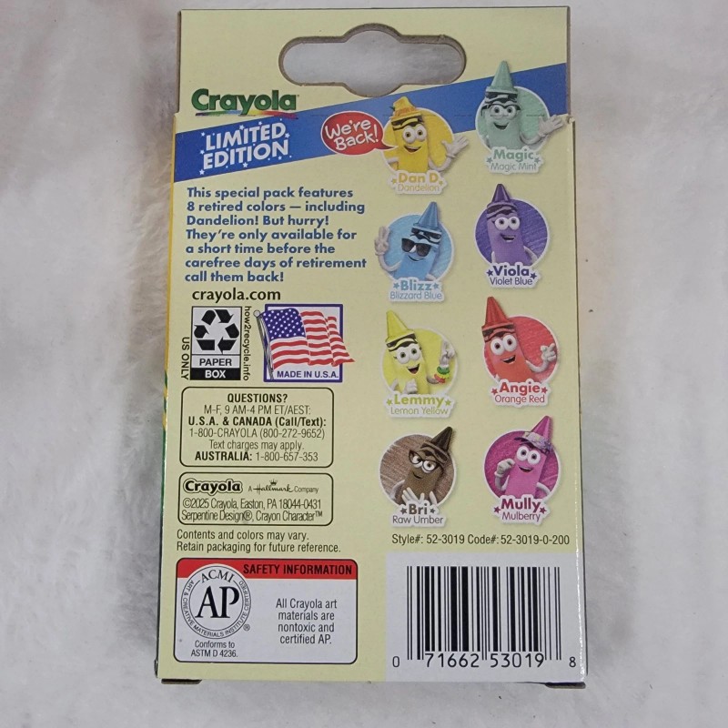 Crayola Crayons Limited Edition With 8 Retired Colors 2025 Dandelion