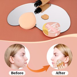 4 PCS Korean Foundation Sponge, Soft Makeup Puff Teardrop Setting Powder Puff Face Makeup Cushion Puff Beauty Blender Sponge Applicators for Concealer Liquid Cream Powder, Beginner Friendly, Medium