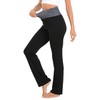 HDE Women's Color Block Fold Over Waist Yoga Pants Flare