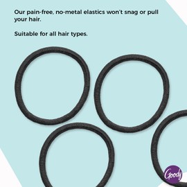 Goody Ouchless Hair Elastics – No Pull, No Breakage, Tangle-Free Hold for Thick, Curly, Coily & Textured Hair – 30 Count, Brown, Long-Lasting Ponytail Holders for Women & Men