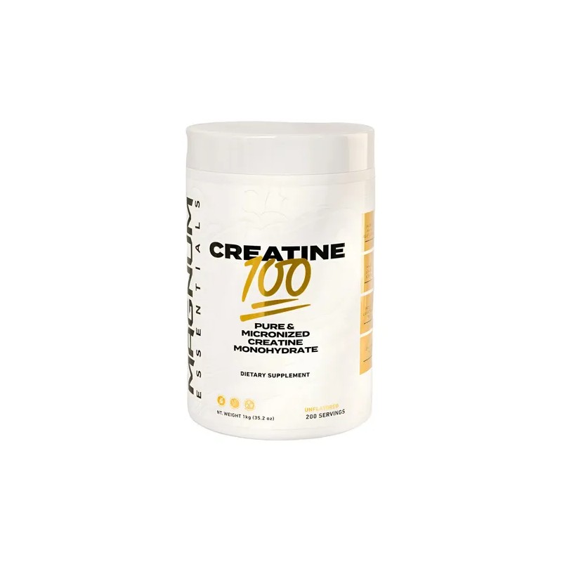 Creatina Magnum 100 Micronizada Monohidratada 200 Servicios Sabor Sin Sabor