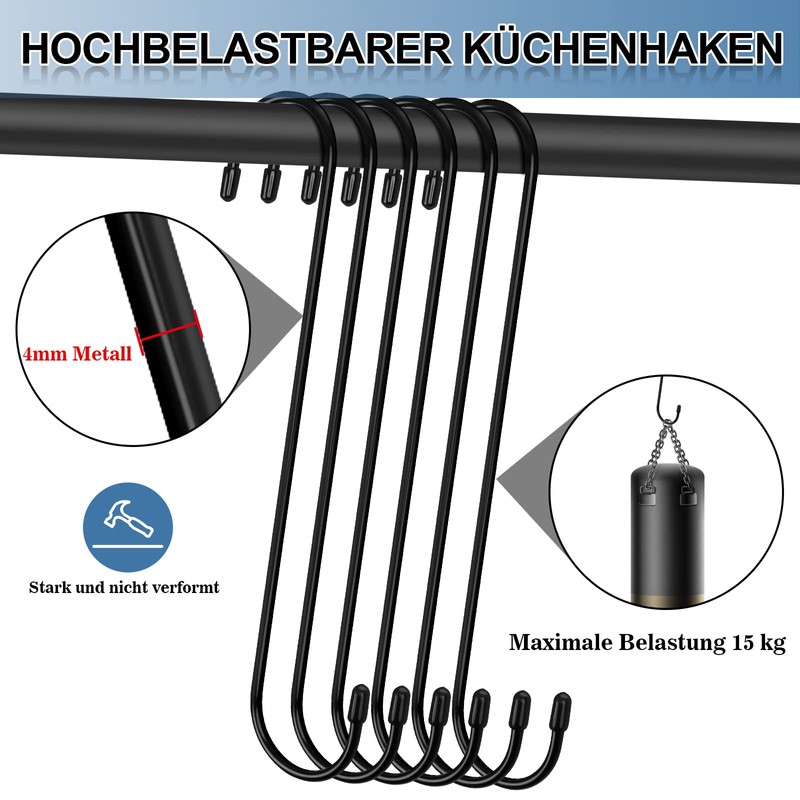 JatilEr S Hooks Large 9 Inch Pack of 6 Hooks
