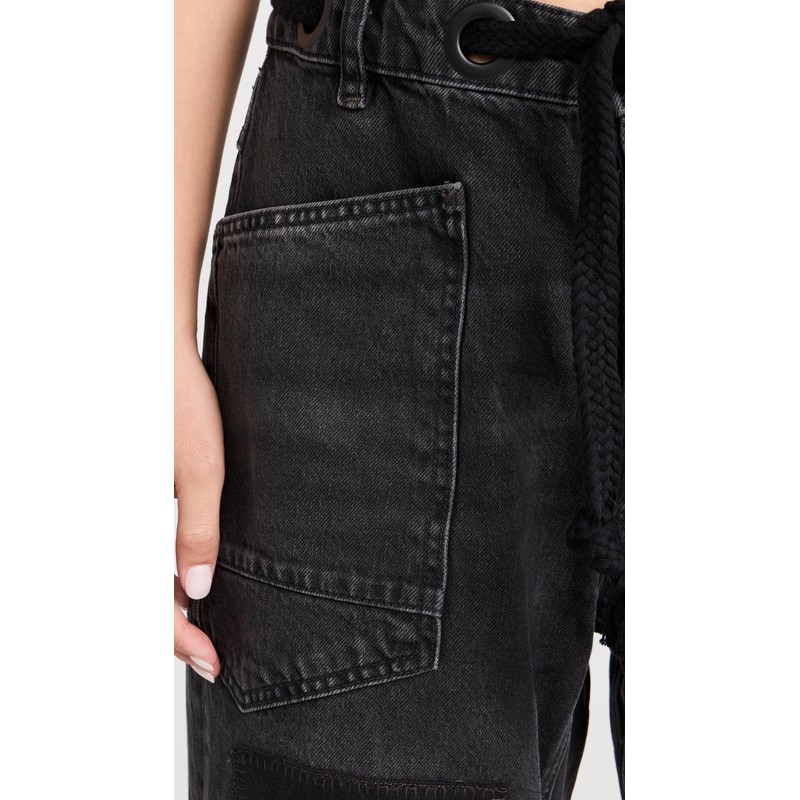 Free People Women's Moxie Low Slung Pull-On Barrel, Night Hawk