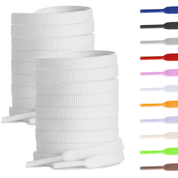 UamGlsob 2 Pairs 6MM Flat Running Shoe Laces for Sneakers,