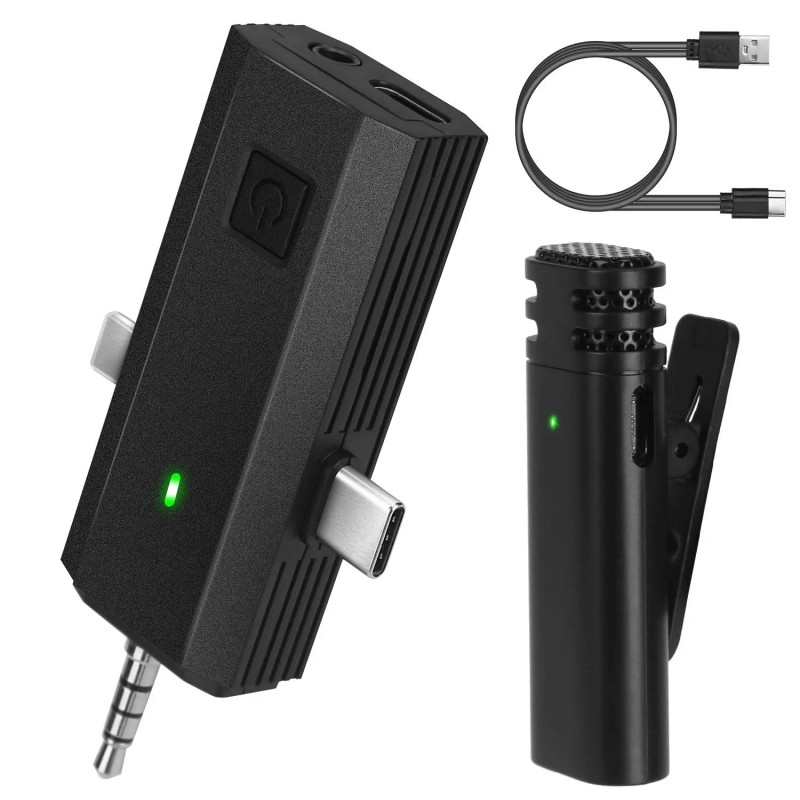 Wireless Microphone Clip On Omnidirectional Noise Reduction Live Streaming Equipment