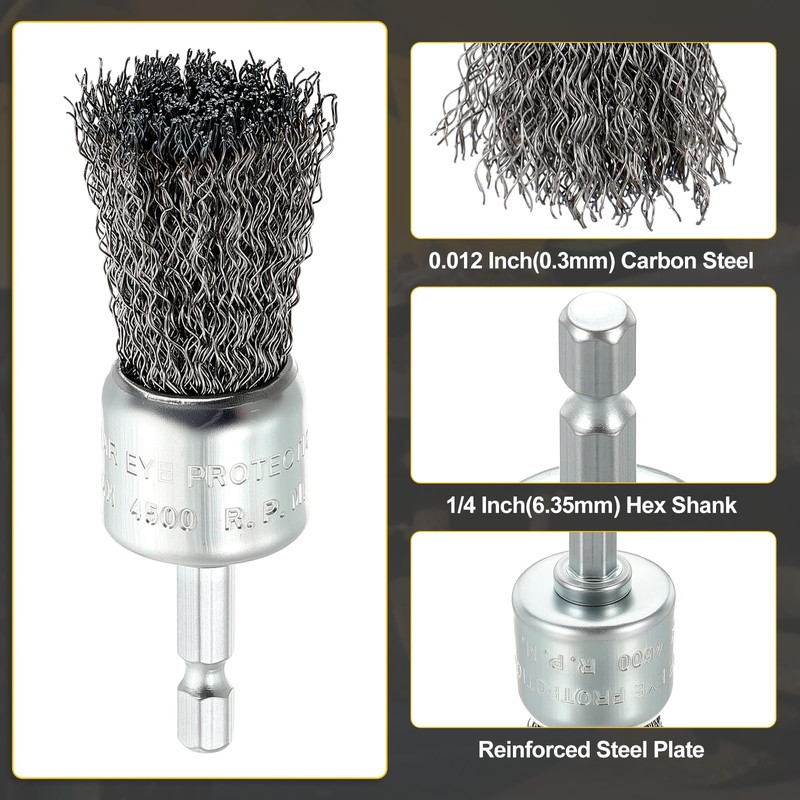 DTGN Wire Wheel Cup Pen Brush Set for Drill -