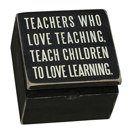 Primitives by Kathy Classic Hinged Box, 4 x 4-Inches, Teachers Who Love