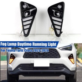dreamrefit LED Daytime Running Light w Turn Signal Fog Light For Toyota Yaris Cross 2023-24
