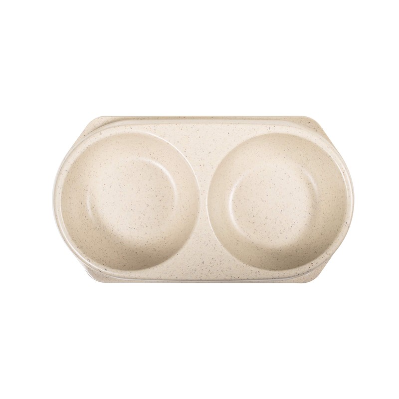 Bamboo Bowls Bamboo Eco-Friendly, Non-Slip Durable Cream Double Pet Bowl,