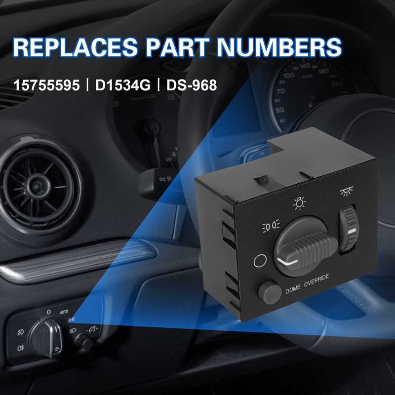 15755595 Headlight Switch Replacement for 1999-2002 Chevy Silverado Avalanche Suburban