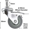 SPARES2GO Universal Braked Swivel Castor Trolley Wheels M10 Screw Mini