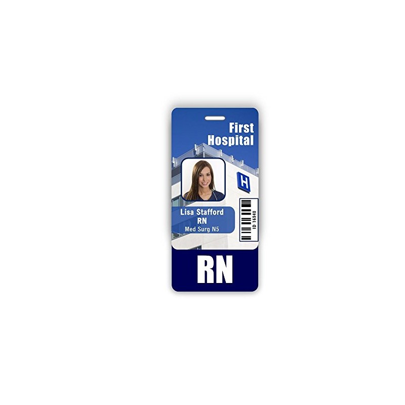 RN Badge Buddy Vertical w/Height & Weight Conversion Charts (Navy