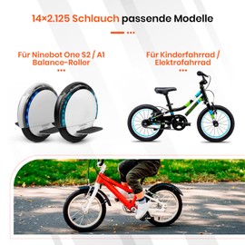 D8L 14 x 2.125 Bicycle Inner Tube AV32 mm Valve Thickening 14 Inch Inner Tube for Mountain/BMX Bicycle 14 x 2.10 14 x 2.25 14 x 2.35 14 x 2.40 14 x 2.50 2 Pieces