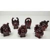 Set of 2" Red Laughing Buddha Figurines for Prosperity and