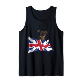 Union Jack Flag Dog Miniature Pinscher Tank Top