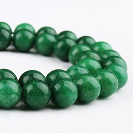 DIQIO Natural Green Jade Beads for Jewelry Making - Stone Beads Gemstone Beads for Bracelets, 6mm Crystal Round Loose Beads(58-60pcs, 6mm, Green Jade)