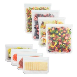 (re) zip 4 Gallon & 4 Half-Gallon Bags for Maximum Freshness | 8-Pack Food Storage Bag Bundle | BPA-Free, Leakproof, Airtight, and Freezer-Safe PEVA | Ideal for Meal Prep, Leftovers & More