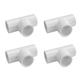 LESSO PVC Fitting 3 Way Connector, Furniture Grade Corner Fittings for DIY Building Furniture Greenhouse Shed Pipe Fittings Tent Connection (4, 1/2 Inch)