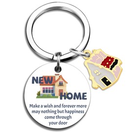 Lelekdo House Warming Gifts New Home Best Housewarming Gift New Home Gift Ideas for Friends News House Keychain New Apartment Gifts For Women Men