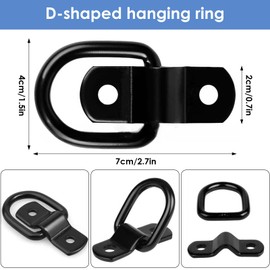 Disnace Pack of 4 Lashing Eyelets D-Ring, D Ring Lashing Eyelet, D Ring Hook, Heavy Duty D-Ring Lashing Eyelets 300 kg, Lashing Points Trailer Accessories for Trailers, Trucks, Boats, Caravans, Load