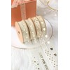 Holijolly Holijolly Gold Heart Sheer Ribbon - Snow Yarn Ribbon