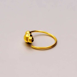 Willys Jewellery Piercing Ring 925 Sterling Silver Gold-Plated Yellow Gold Thin Hoop Ear Piercing Lip Ring and Nose Piercing (Ball Closure), Sterling Silver