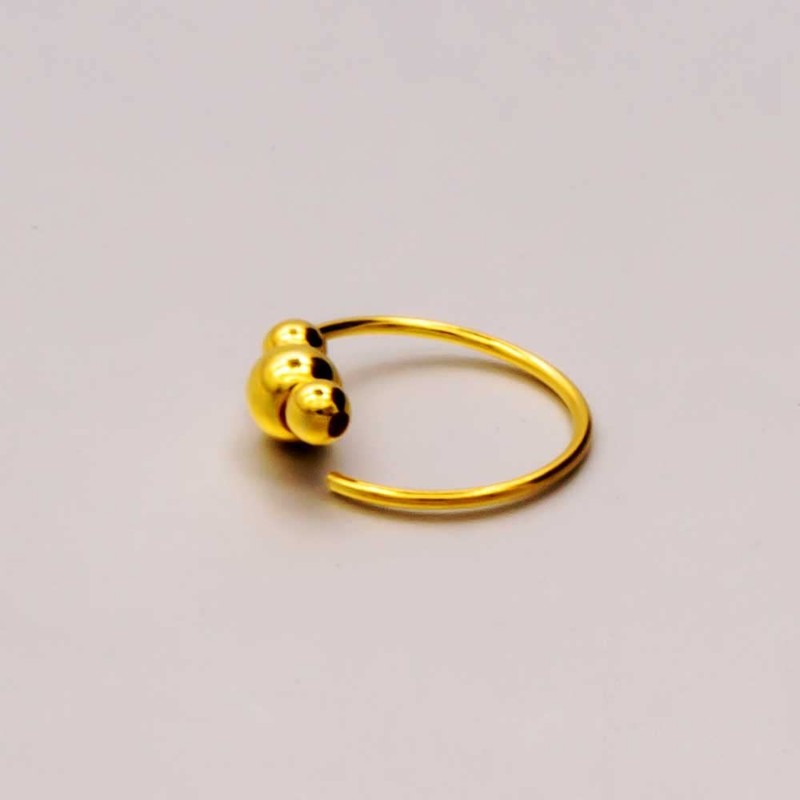 Willys Jewellery Piercing Ring 925 Sterling Silver Gold-Plated Yellow Gold