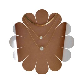 Yheakne Vintage Layered Pearl Choker Necklace Tiny Pearl Pendant Necklace Gold Herringbone Necklace Snake Bone Necklace Chain Jewelry for Women