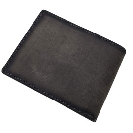 Genuine Buffalo Full Leather Wallet / Purse / Wallet / Wallet in Landscape Format with Skull Motif with RFID & NFC Protection in Brown or Grey, gray