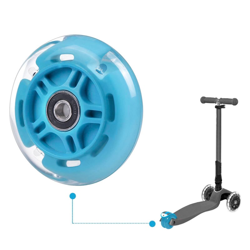 WHEELGOO 2-Pack Rear 80mm Scooter Replacement Wheels Colorful Flashing Wheels