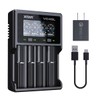 XTAR VC4SL 3A Fast Charger 4-Bay, 18W QC3.0 Adapter Included,