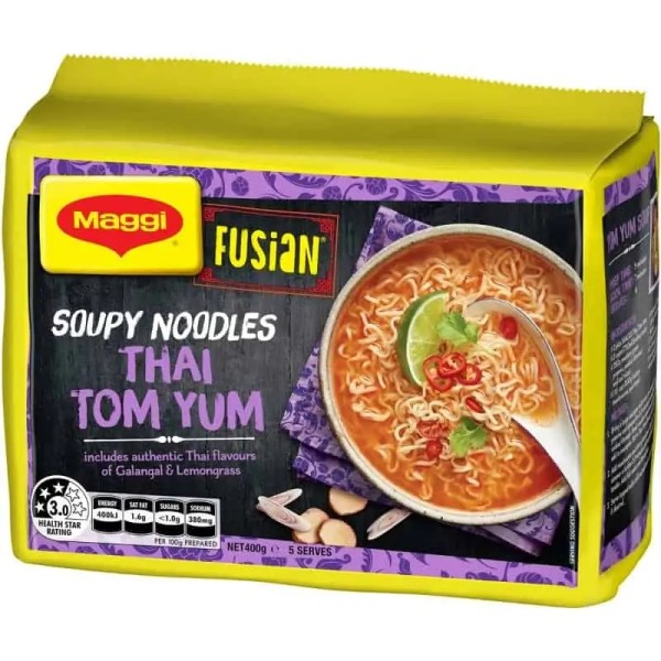 Maggi Fusian Thai Tom Yum Flavour Instant Noodles 5 Pack