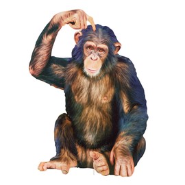 Collections Etc Realistic Sitting Chimp Outdoor Decorative Garden Stake