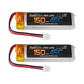 Powerhobby 1s 3.7V 150mah 45c Lipo Battery w PH 1.5 Connector (2) Fits: Blade 70 S/Blade 70S Battery