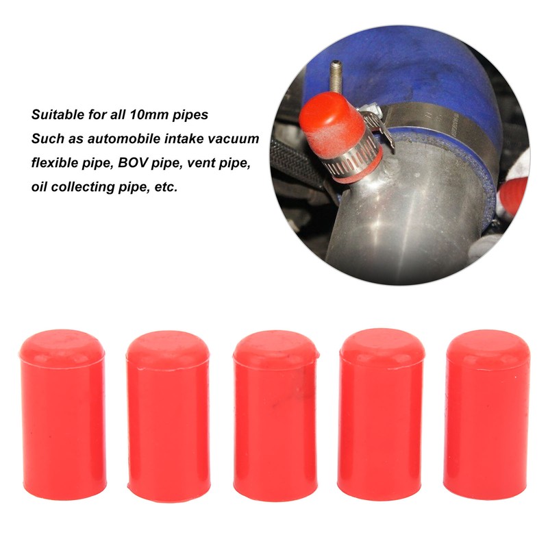 10 Pcs 10mm Automotive Vacuum Hose Cap Silicone Waterproof Ozone