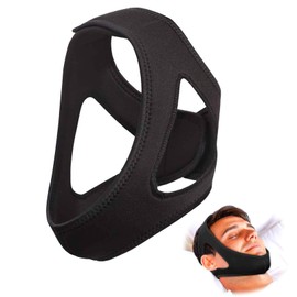 Anti Schnarchen Kinnriemen, Schnarchen Stopper Gerät, Schwarz Einstellbare Antischnarch Kinnriemen, Atmungsaktives Schnarchstopper, Geschenk für Ehemänner, Ehefrauen, Eltern und Freunde.