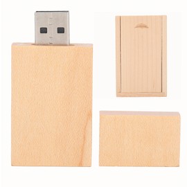 Wooden U Disk Portable USB Flash Drive Memory Stick Computer Parts with Box CM1001832G