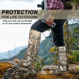 MYDAYS OUTDOOR Snake Gaiters for Hunitng,Snake Guards for Legs Men,Snake Proof Boots Women Men,Snake Chaps,Snake Bite Protection for Lower Leg (Camo Green)
