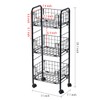 MyGift 3 Tier Industrial Matte Black Metal Wire Kitchen Fruit