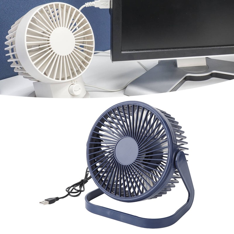 Small Air Circulator Fan 2 Adjustable Speed Blue Portable Rechargeable