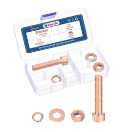 Kozelo 4pcs M10 Socket Head Cap Screws Bolts Nuts Assortment Kit - [M10-1.5x50mm] Red Copper Fully Threaded Hex Screw for 3D Printer Use