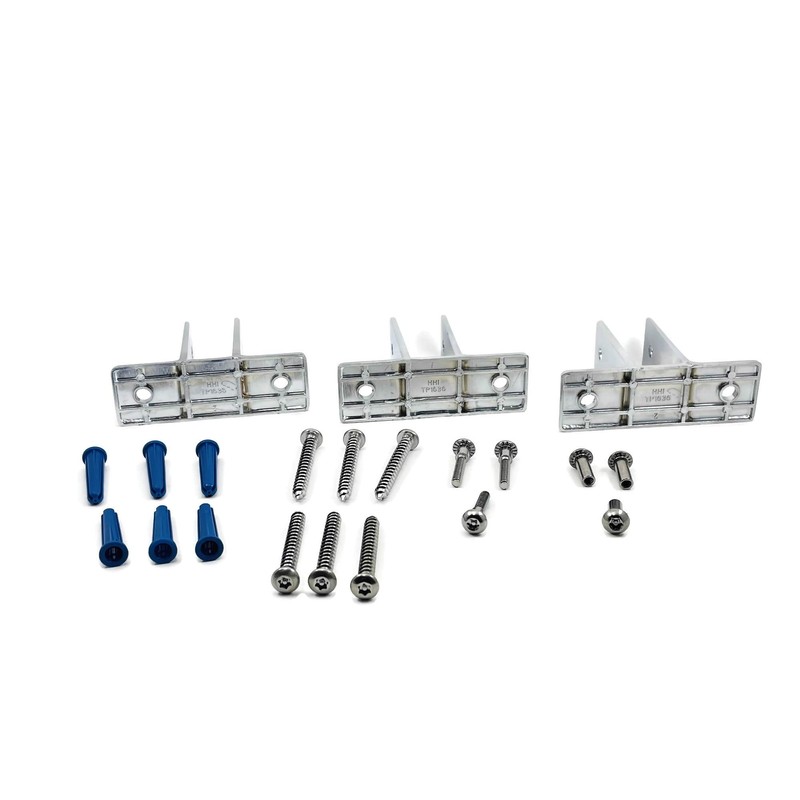 Urinal Screen Pack-3 Two Ear Brackets w/Fasteners Die Cast Zamac