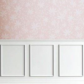 Hungbak 4 Set of 16" x 24" Pre-Cut Accent Wall Molding Trim Kit, Peel and Stick Premade Wainscoting Panels for Interior Decoration, Ready to Assemble Chair Rail Moulding