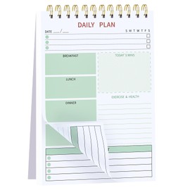 Stilip To Do List Notepad - Undated Daily Planner with Tear Off Daily To Do List Notepad Hourly Schedule Meal Organizer,60 Undated Daily Sheets with Tear Off Daily To Do List Notepad - Green