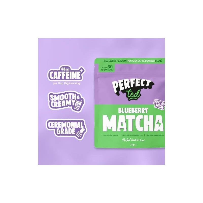 PerfectTed Blueberry Matcha Powder - Ceremonial Grade 75g