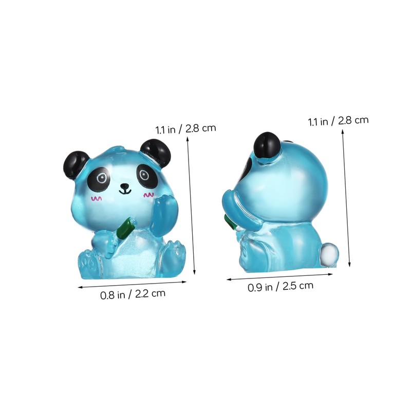 VICASKY 56pcs Mini Resin Pandas: Glow in The Dark Miniature