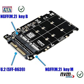 M.2 NVME SSD(Key M) Key B SSD to U.2 SFF-8639 Adapter