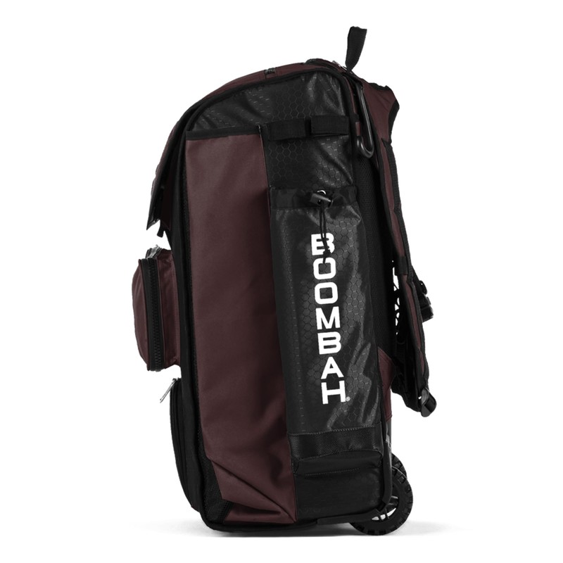 Boombah Catchers Superpack Hybrid Rolling Bat Bag - Black/Maroon -