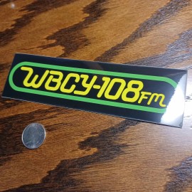 WBCY-108 FM Charlotte NC glossy die-cut vinyl sticker