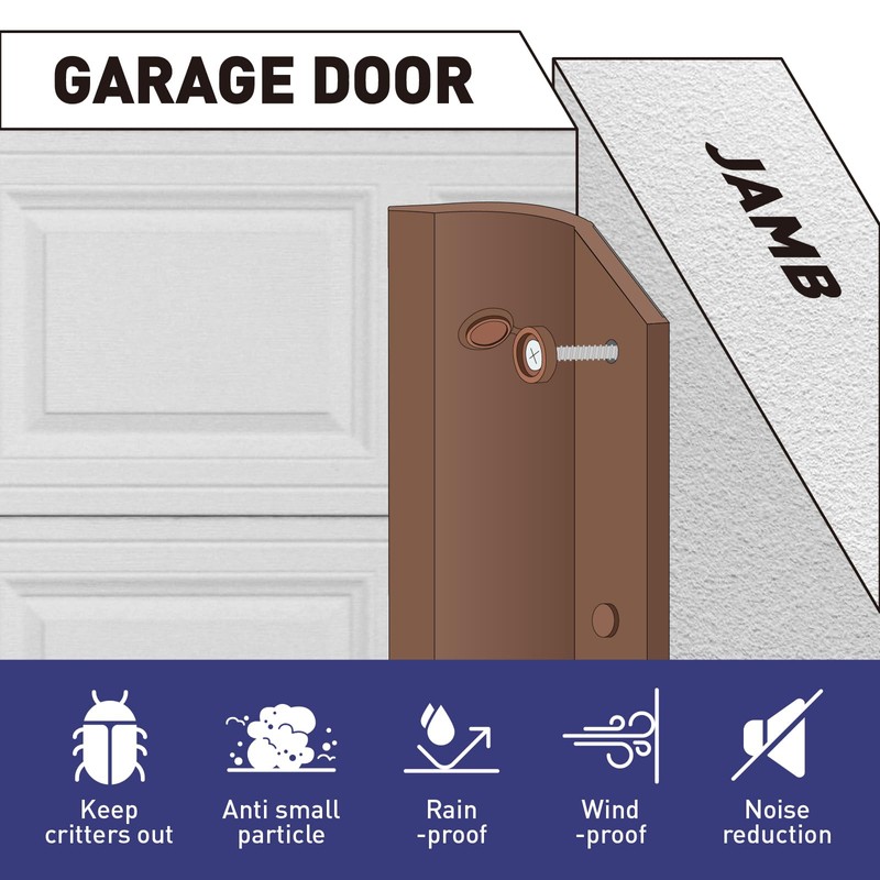 FOSLUOC Garage Door Seal Top and Side Seal Strip 34FT
